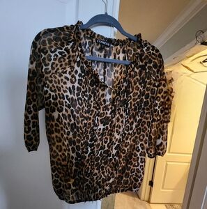Express Leopard Animal Print Blouse